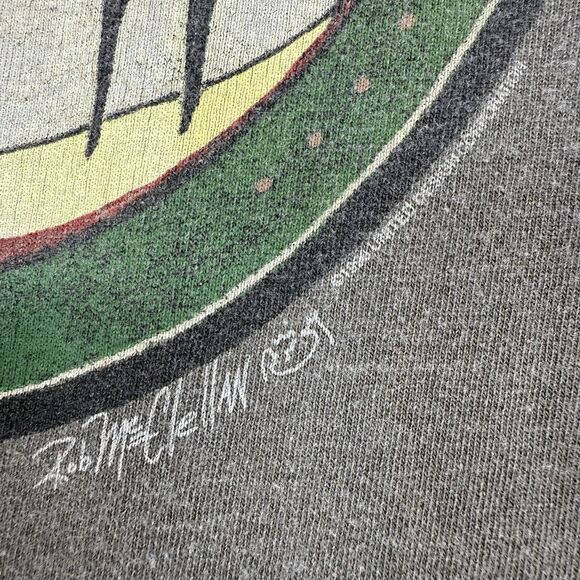 Vintage Rob McClellan Shirt Men’s XL Grey Crew Long Sleeve Native American Art - Picture 4 of 8